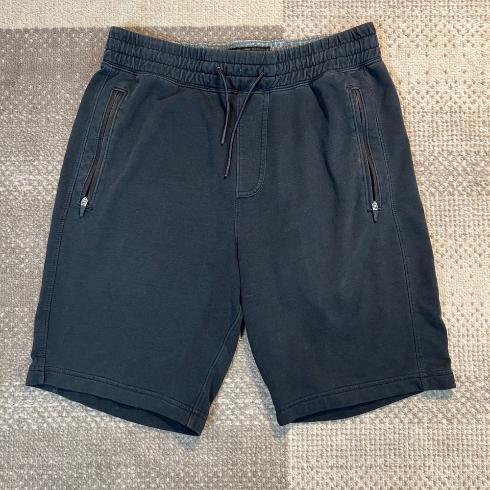 Abercrombie & Fitch Mens Small Black Zipper Pocket Sweat Shorts Activewear S